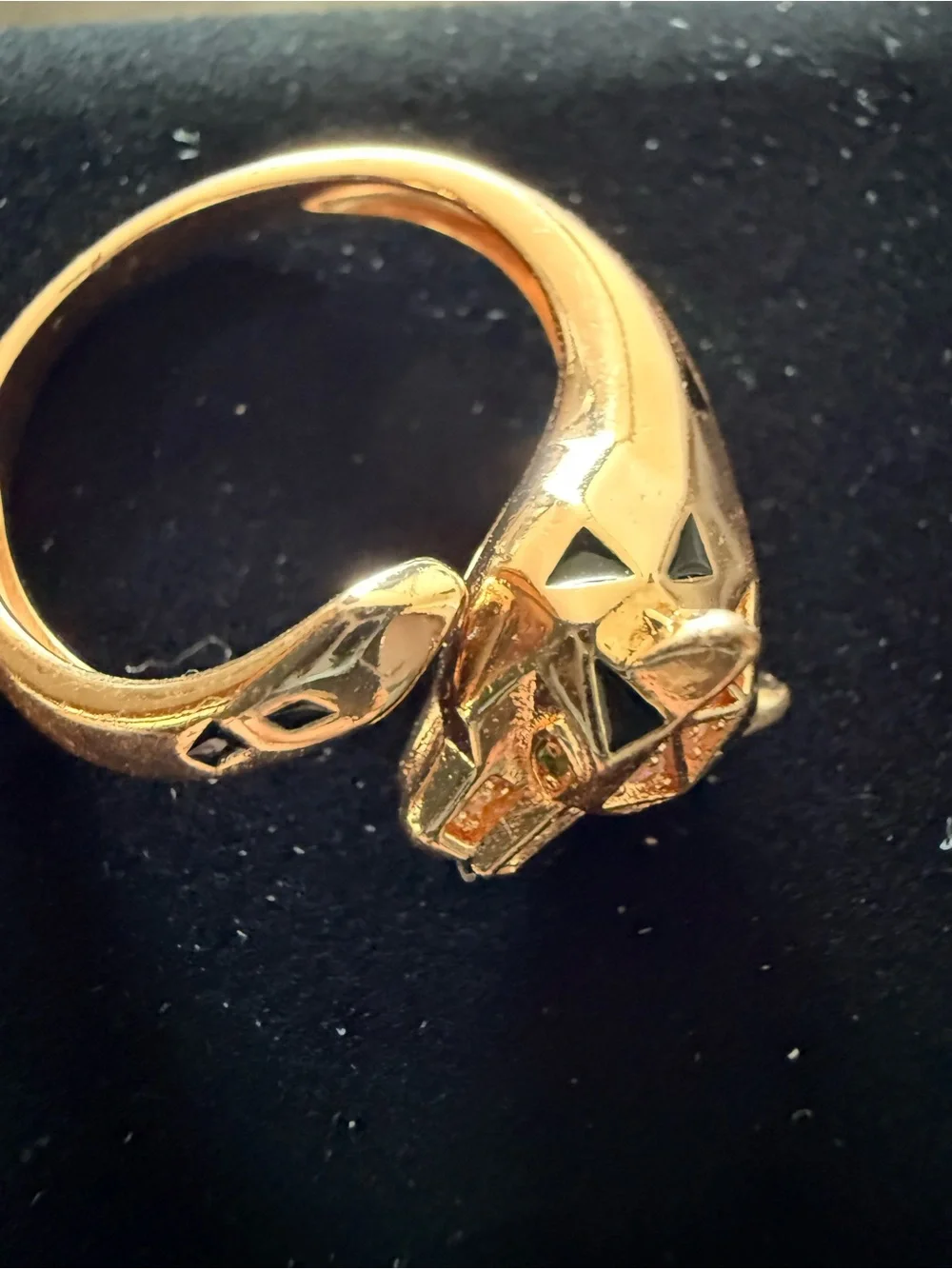 Gold Floral Accent Women's Ring - Elegant Rose Gold Tone